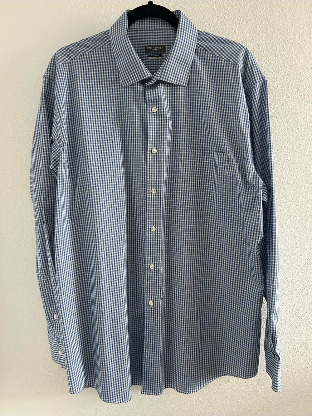 Van Heusen Blue Gingham Dress Shirt
